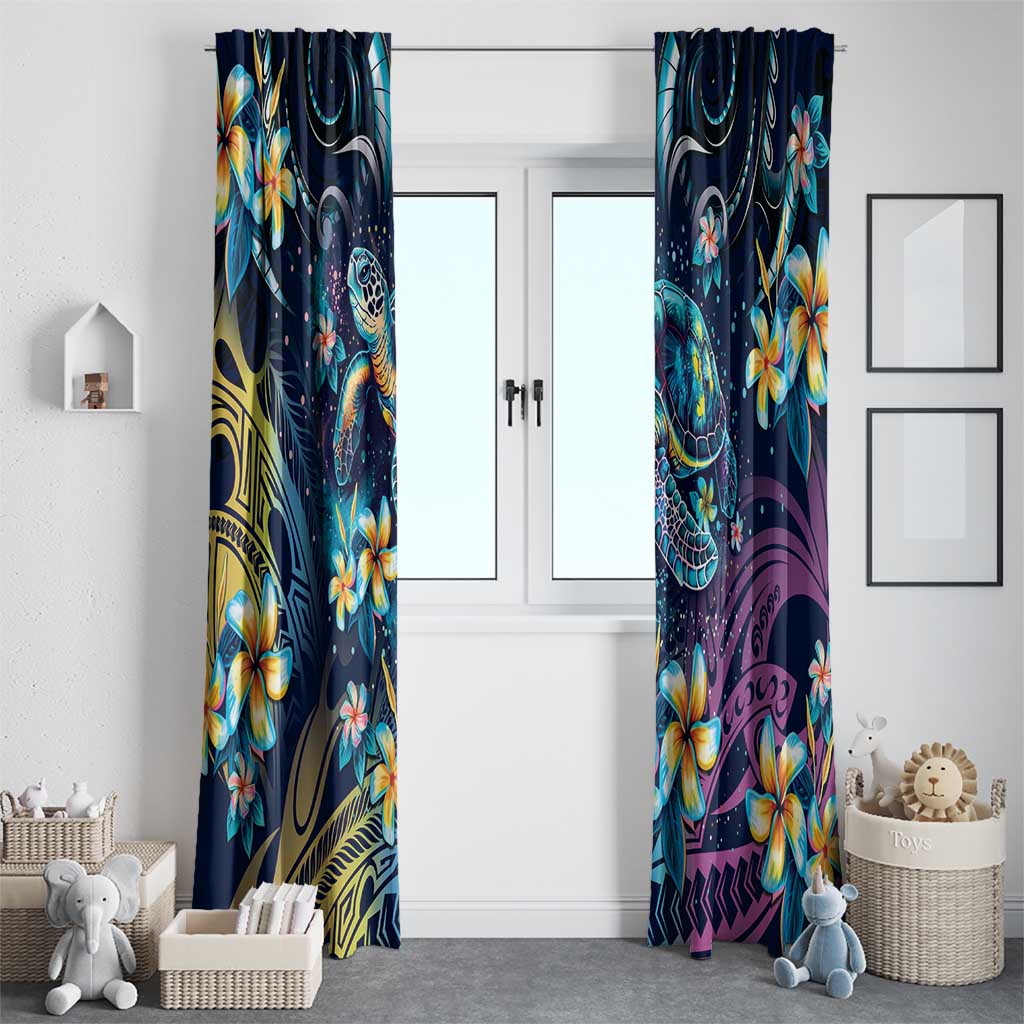 Plumeria Turtles Traditional Tribal Window Curtain LT9 - Polynesian Pride