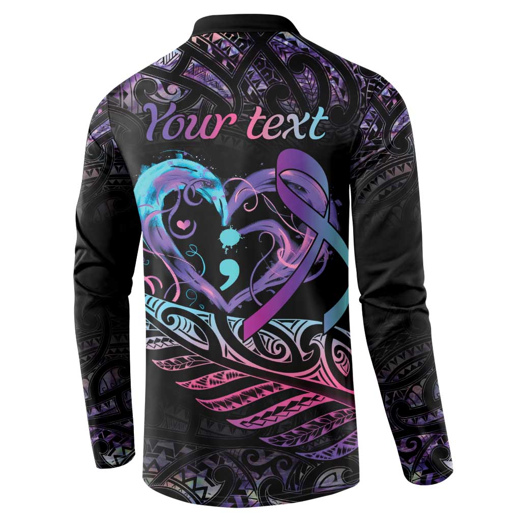 Personalised Your Life Matters Button Sweatshirt Suicide Prevention Awareness Semicolon Heart