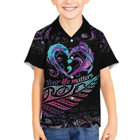 Personalised Your Life Matters Family Matching Summer Maxi Dress and Hawaiian Shirt Suicide Prevention Awareness Semicolon Heart