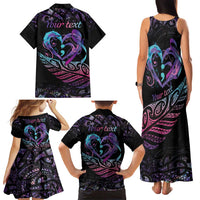 Personalised Your Life Matters Family Matching Tank Maxi Dress and Hawaiian Shirt Suicide Prevention Awareness Semicolon Heart