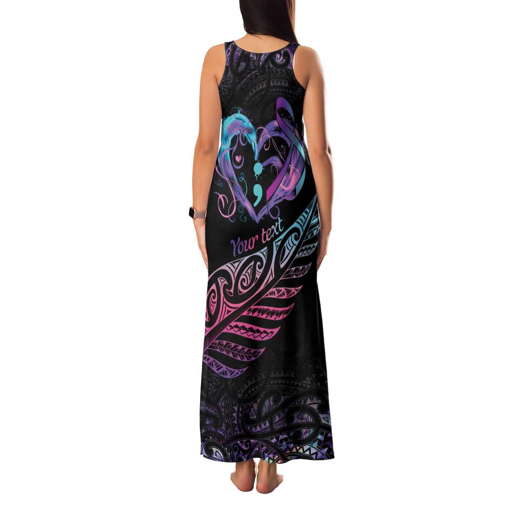 Personalised Your Life Matters Family Matching Tank Maxi Dress and Hawaiian Shirt Suicide Prevention Awareness Semicolon Heart