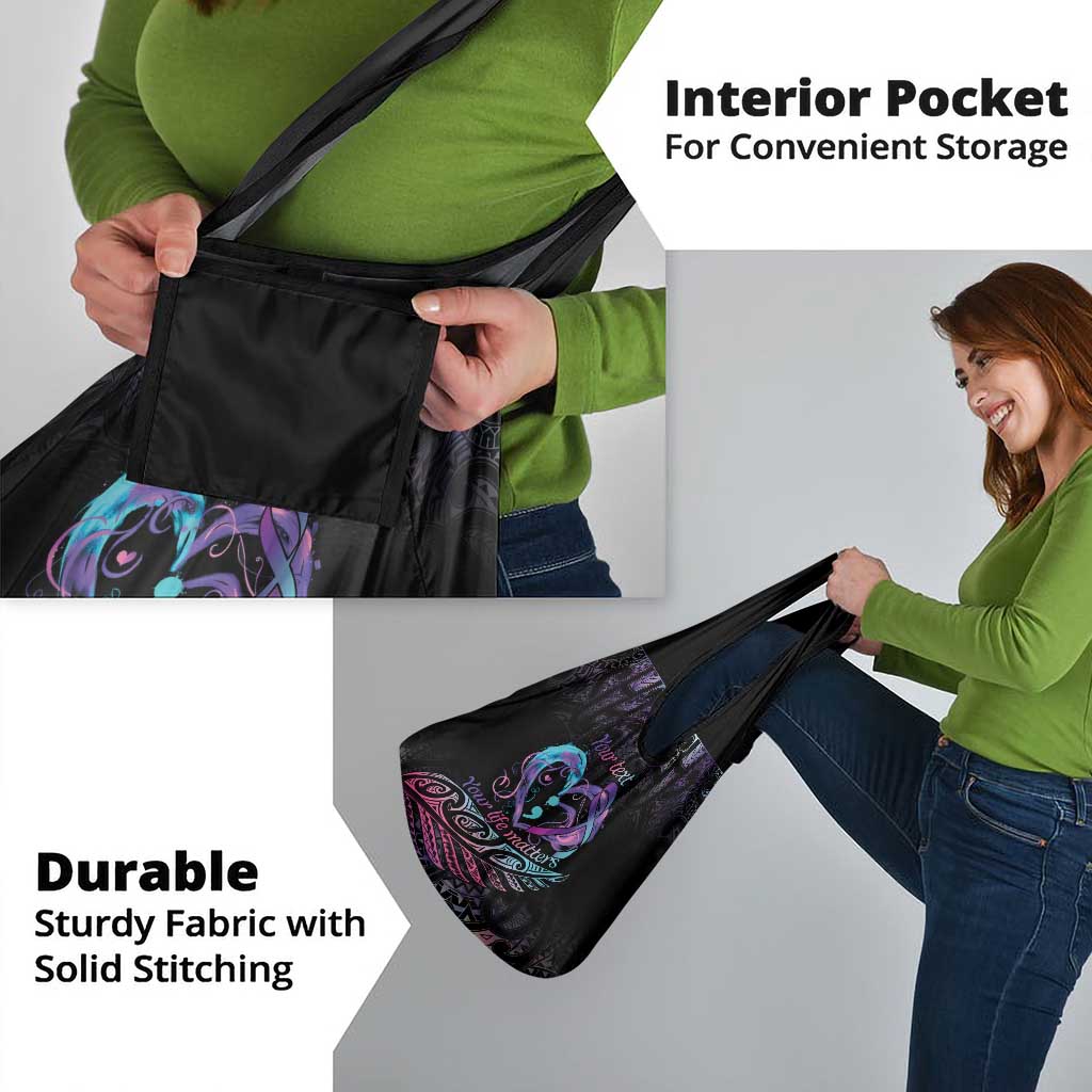 Personalised Your Life Matters Grocery Bag Suicide Prevention Awareness Semicolon Heart