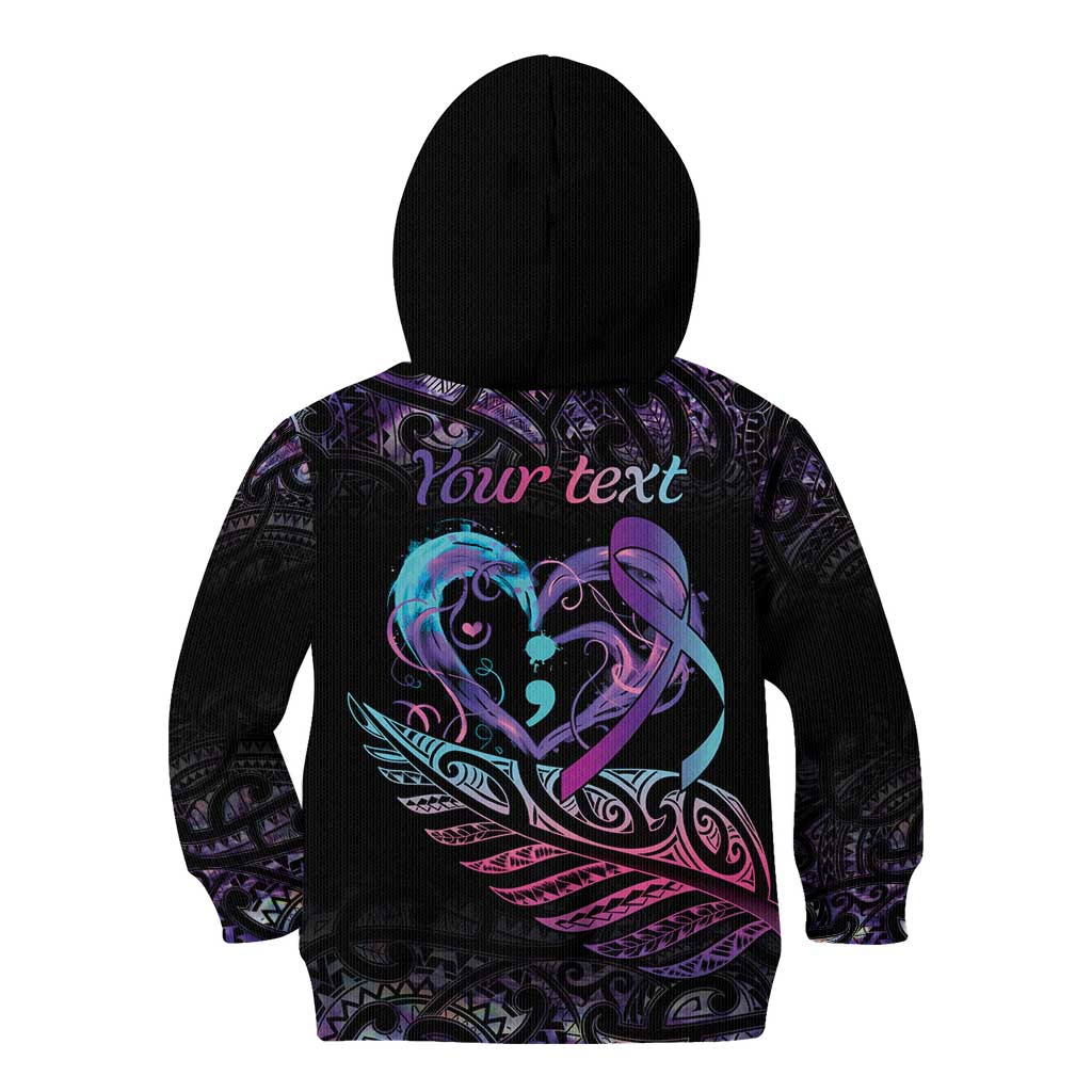 Personalised Your Life Matters Kid Hoodie Suicide Prevention Awareness Semicolon Heart