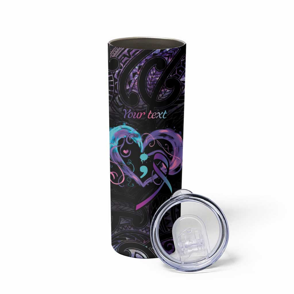 Personalised Your Life Matters Skinny Tumbler Suicide Prevention Awareness Semicolon Heart