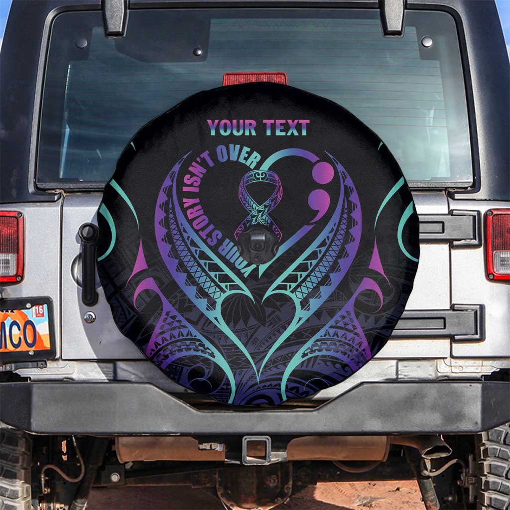 Personalised Your Story Isn't Over Spare Tire Cover Suicide Prevention Awareness Semicolon Heart