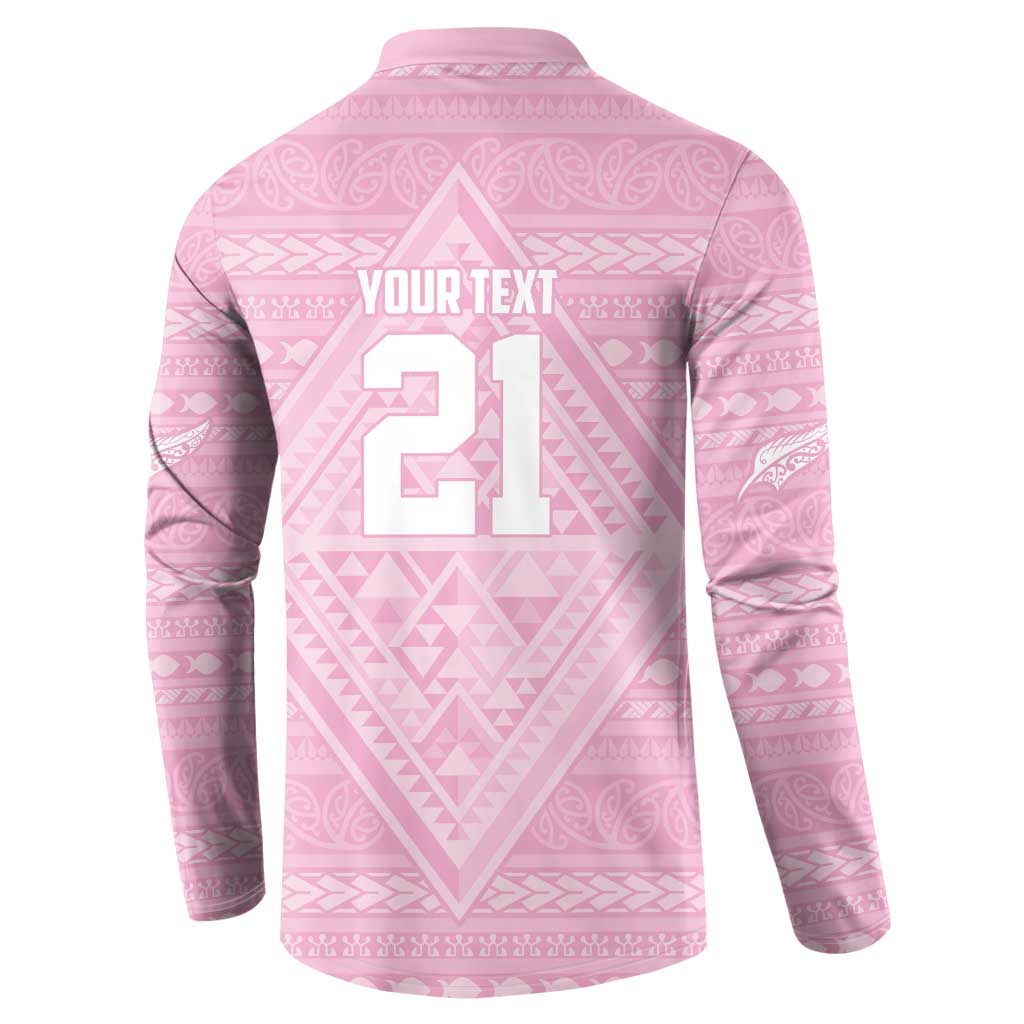 Custom New Zealand Basketball Indigenous Button Sweatshirt LT9 - Polynesian Pride