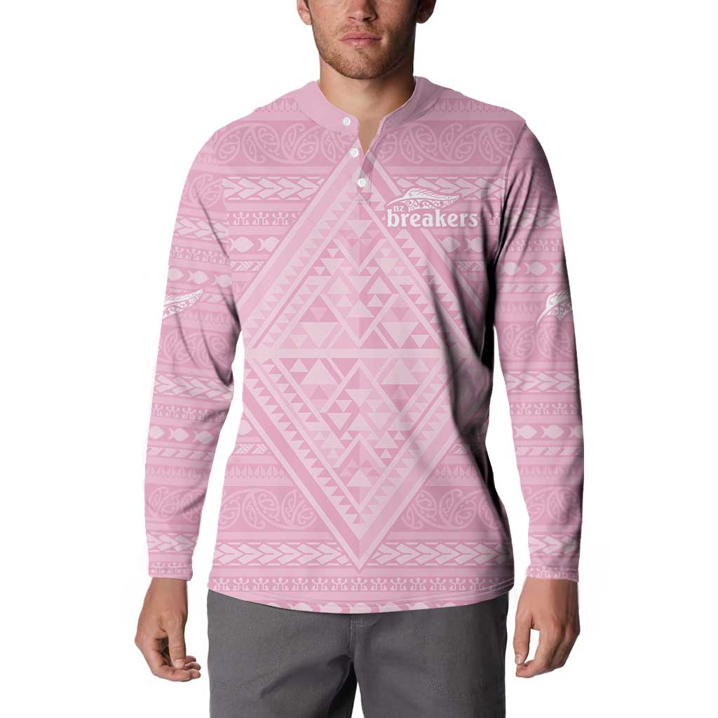 Custom New Zealand Basketball Indigenous Button Sweatshirt LT9 - Polynesian Pride