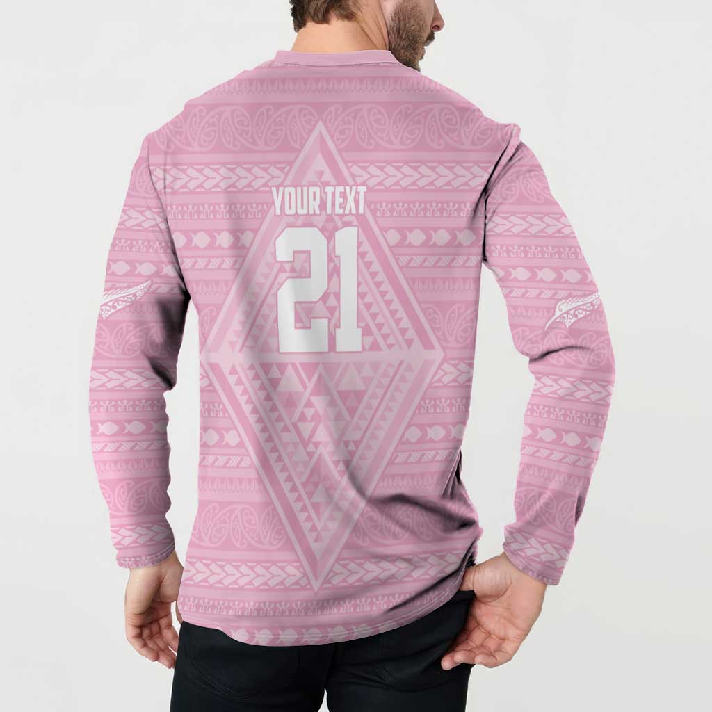 Custom New Zealand Basketball Indigenous Button Sweatshirt LT9 - Polynesian Pride
