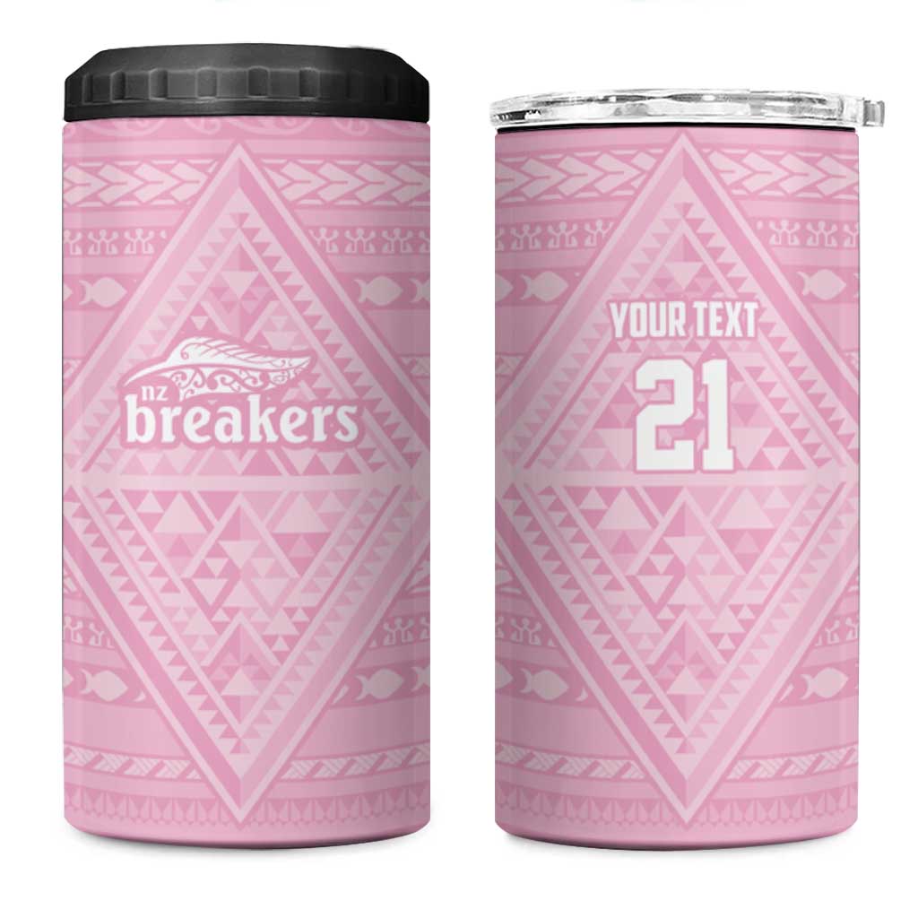 Custom New Zealand Basketball Indigenous 4 in 1 Can Cooler Tumbler LT9 One Size: 16 oz Pink - Polynesian Pride