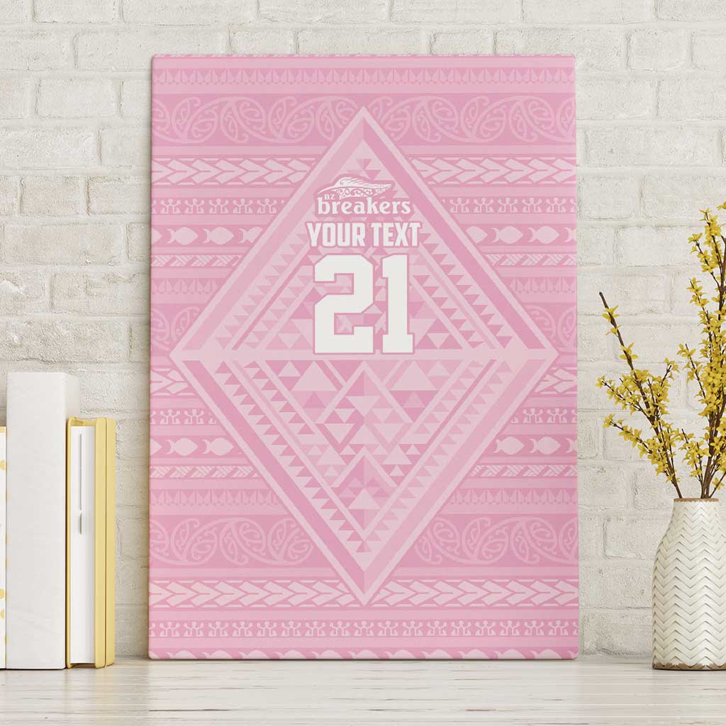 Custom New Zealand Basketball Indigenous Canvas Wall Art LT9 Without Frame Pink - Polynesian Pride