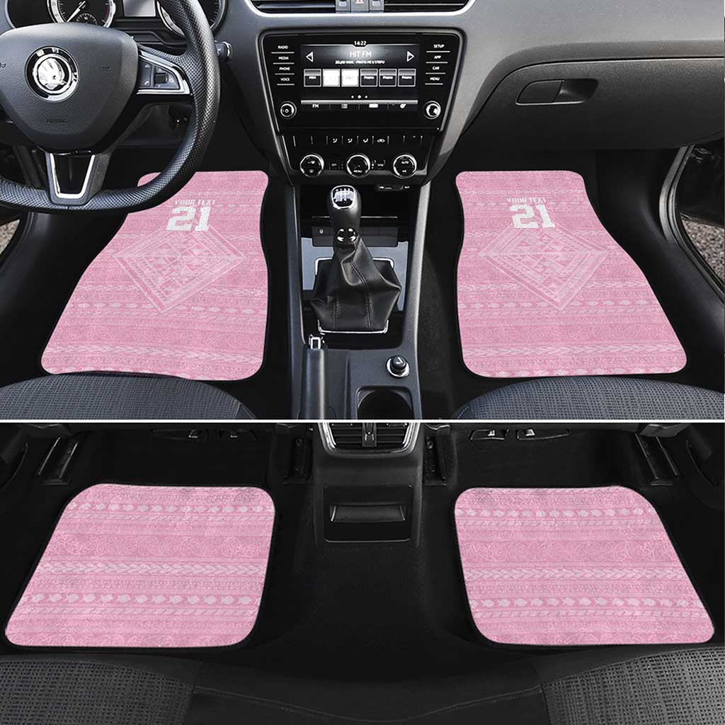Custom New Zealand Basketball Indigenous Car Mats LT9 Set 4pcs Pink - Polynesian Pride