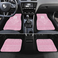Custom New Zealand Basketball Indigenous Car Mats LT9 Set 4pcs Pink - Polynesian Pride