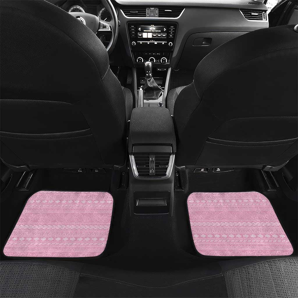 Custom New Zealand Basketball Indigenous Car Mats LT9 Set 2pcs - Back Pink - Polynesian Pride