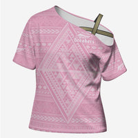 Custom New Zealand Basketball Indigenous Cross Shoulder Shirt LT9 Female Pink - Polynesian Pride