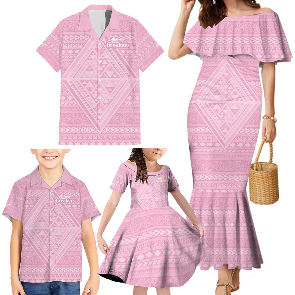 Custom New Zealand Basketball Indigenous Family Matching Mermaid Dress and Hawaiian Shirt - Polynesian Pride