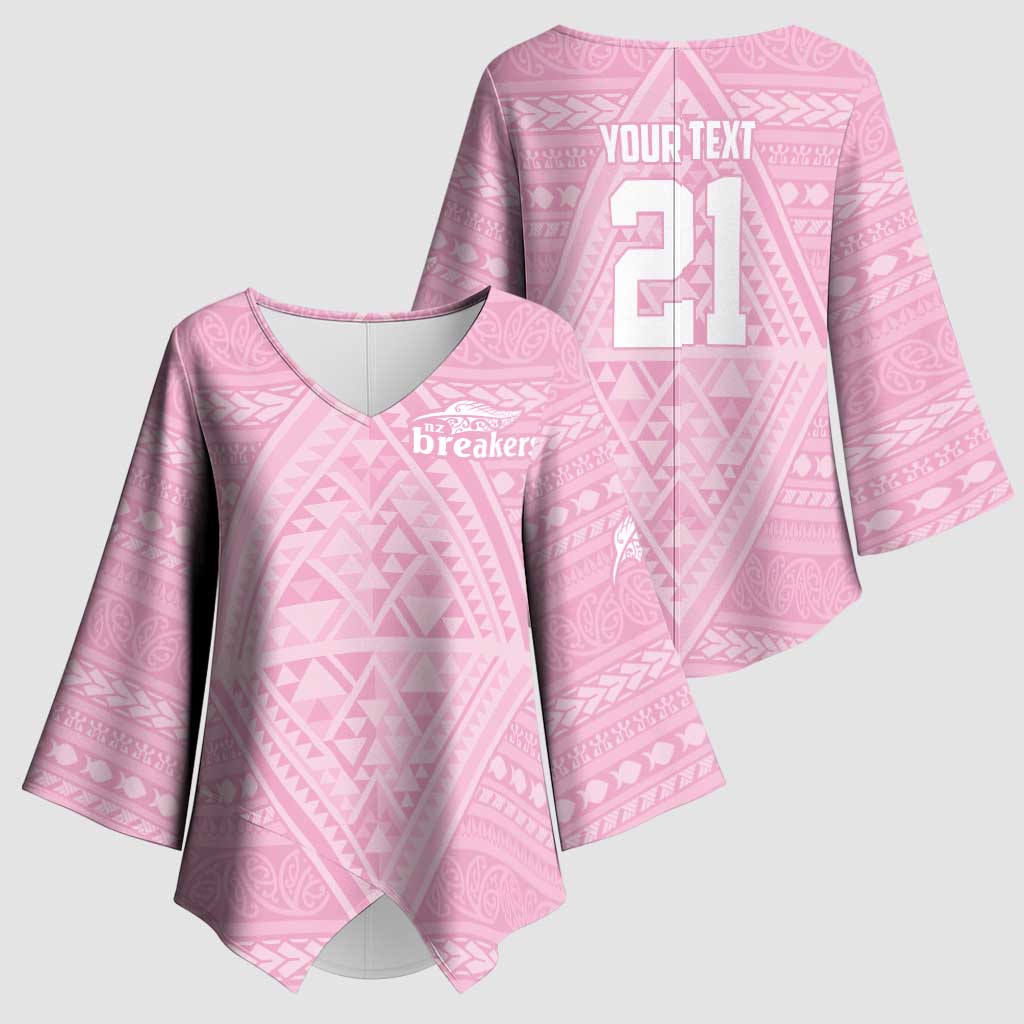 Custom New Zealand Basketball Indigenous Kimono Sleeve Blouse - Polynesian Pride