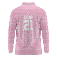 Custom New Zealand Basketball Indigenous Long Sleeve Polo Shirt - Polynesian Pride