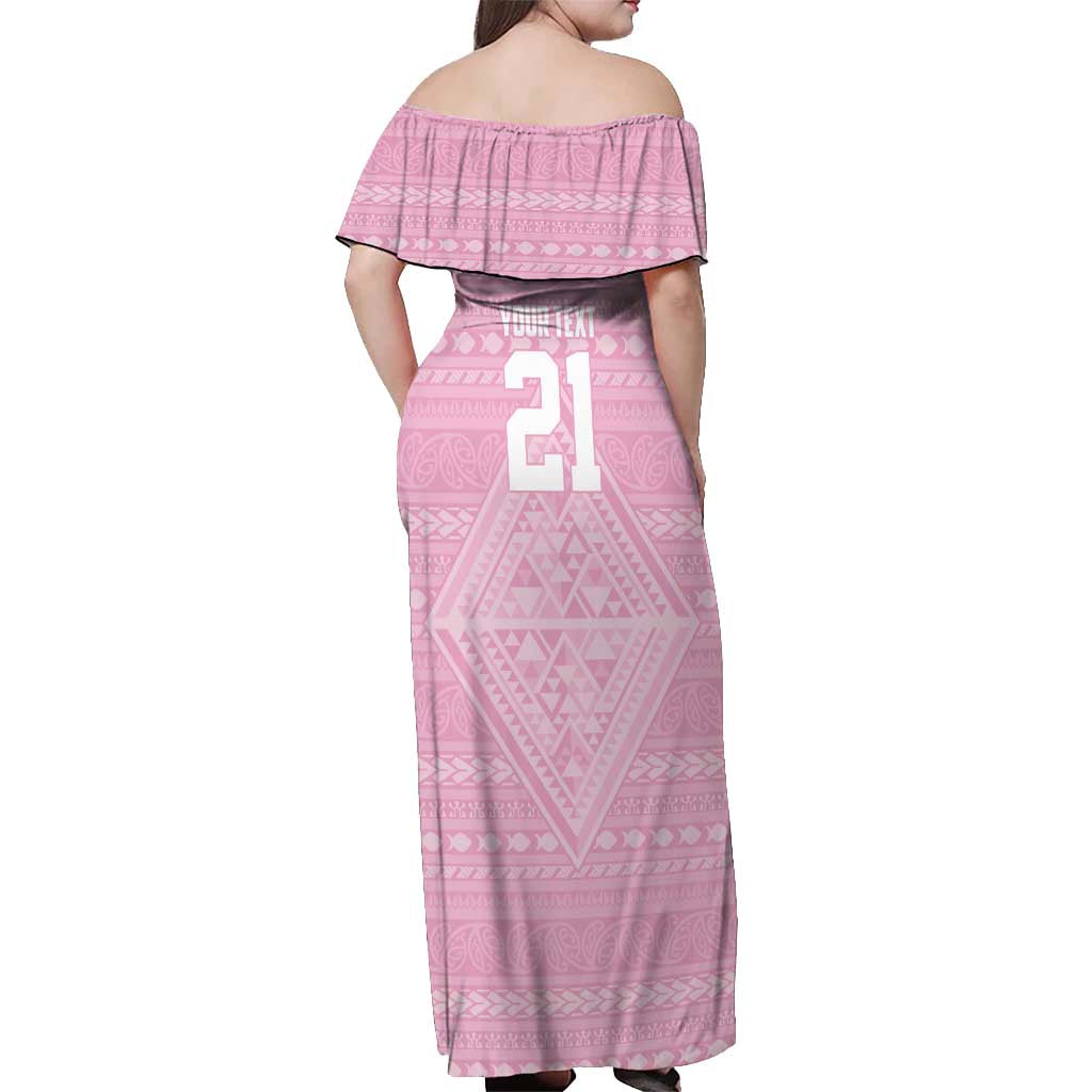 Custom New Zealand Basketball Indigenous Off Shoulder Maxi Dress - Polynesian Pride
