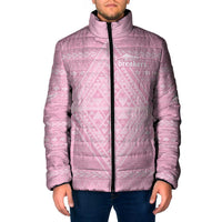 Custom New Zealand Basketball Indigenous Padded Jacket LT9 Pink - Polynesian Pride