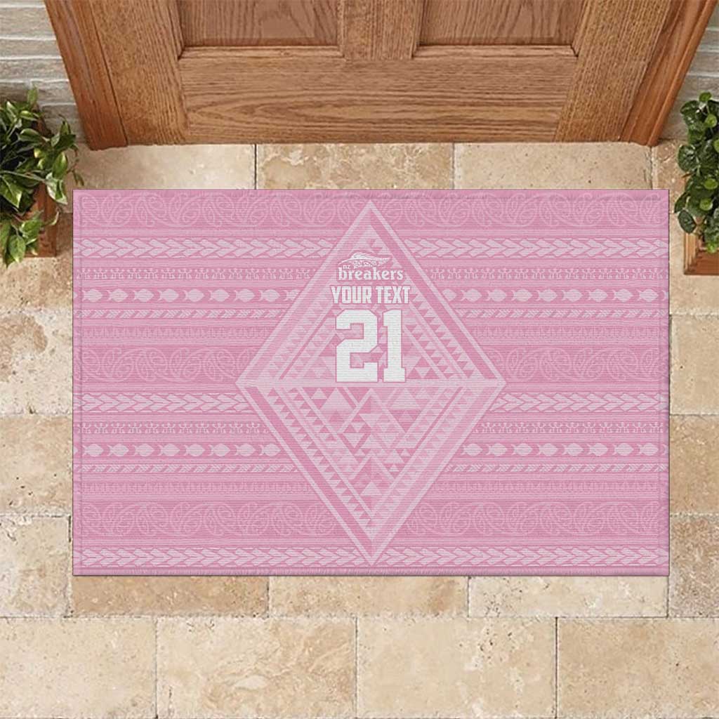 Custom New Zealand Basketball Indigenous Rubber Doormat LT9 Pink - Polynesian Pride
