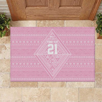 Custom New Zealand Basketball Indigenous Rubber Doormat LT9 Pink - Polynesian Pride
