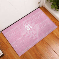 Custom New Zealand Basketball Indigenous Rubber Doormat LT9 - Polynesian Pride