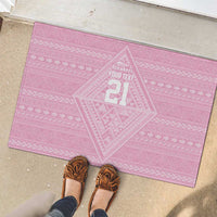 Custom New Zealand Basketball Indigenous Rubber Doormat LT9 - Polynesian Pride