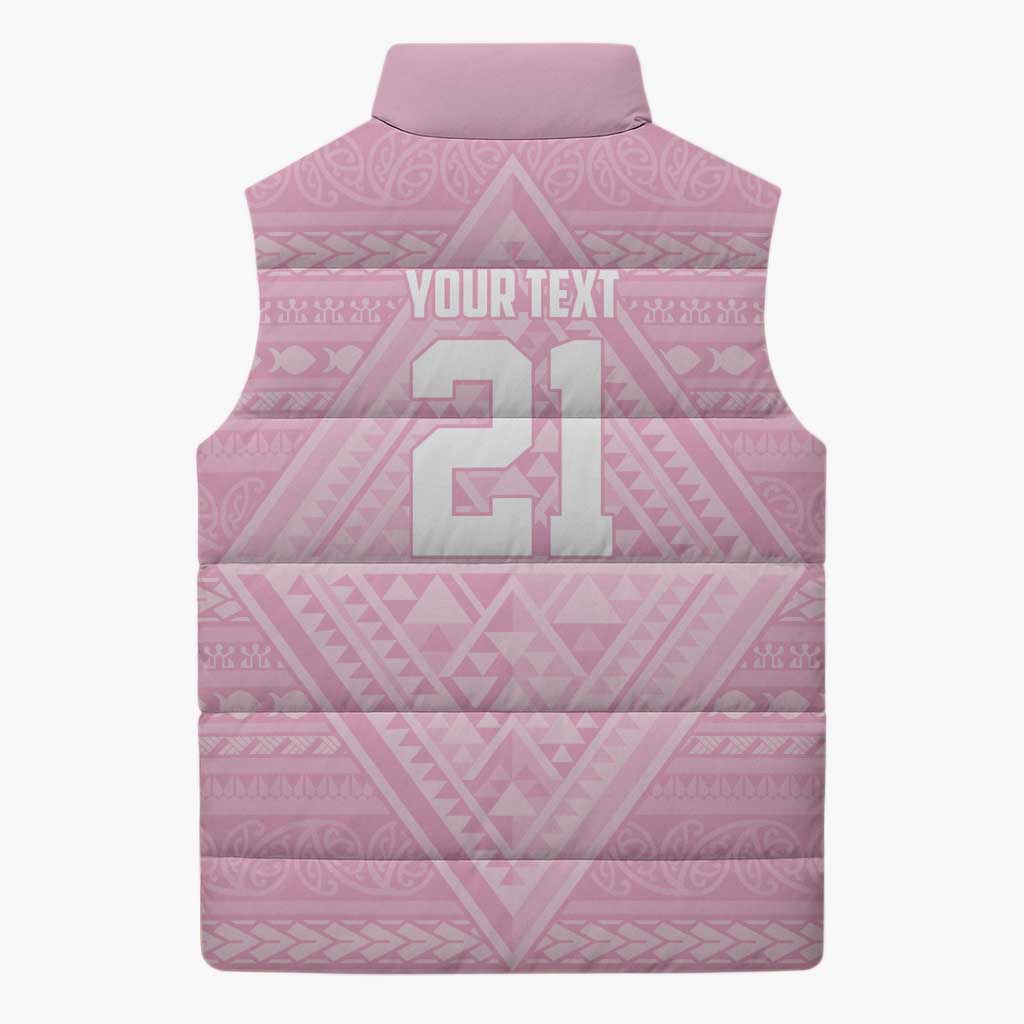 Custom New Zealand Basketball Indigenous Sleeveless Puffer Jacket LT9 - Polynesian Pride