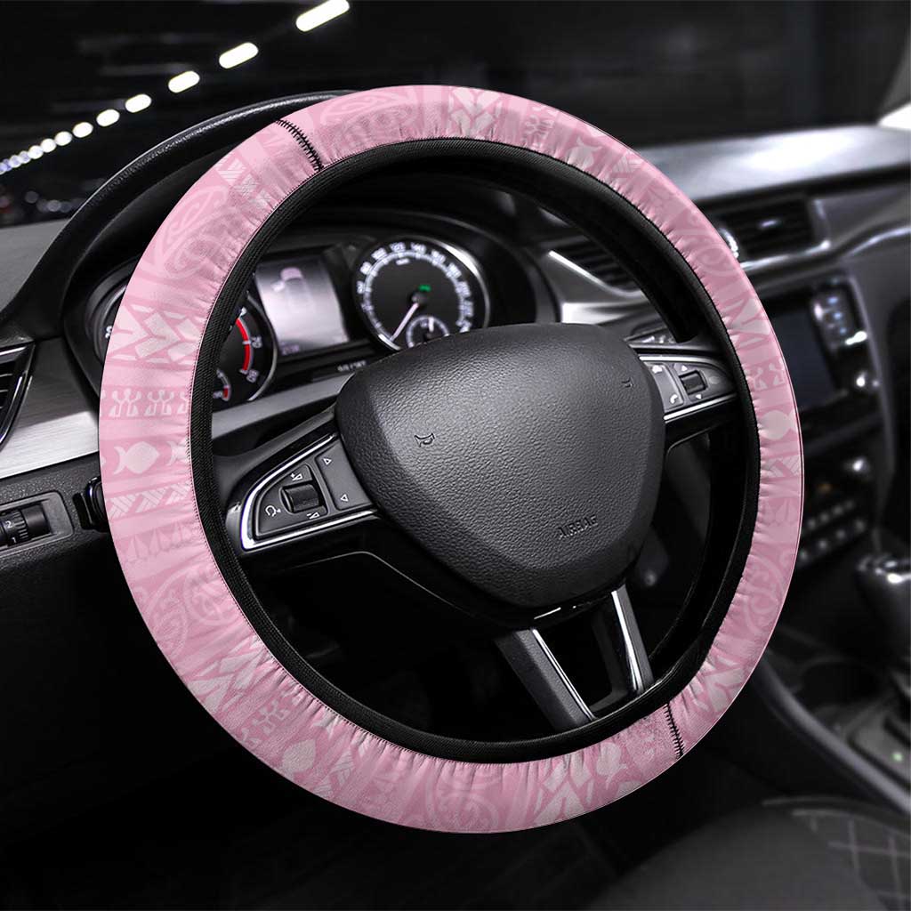New Zealand Basketball Indigenous Steering Wheel Cover LT9 Universal Fit Pink - Polynesian Pride