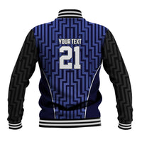 Custom Basketball New Zealand Baseball Jacket Blue Maori Ta Moko Indigenous LT9 - Polynesian Pride