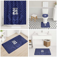Custom Basketball New Zealand Bathroom Set Blue Maori Ta Moko Indigenous - Polynesian Pride