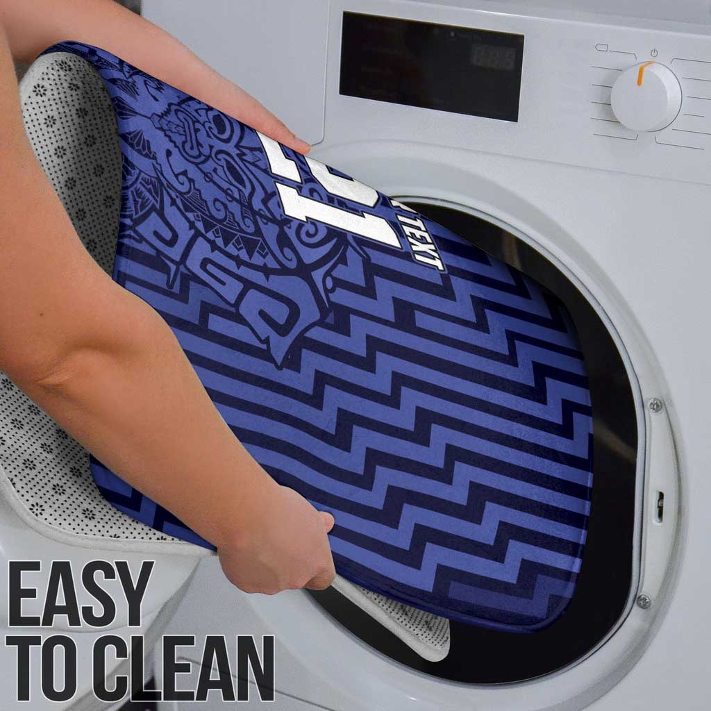 Custom Basketball New Zealand Bathroom Set Blue Maori Ta Moko Indigenous - Polynesian Pride