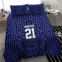 Custom Basketball New Zealand Bedding Set Blue Maori Ta Moko Indigenous - Polynesian Pride