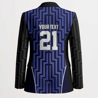 Custom Basketball New Zealand Blazer Blue Maori Ta Moko Indigenous - Polynesian Pride
