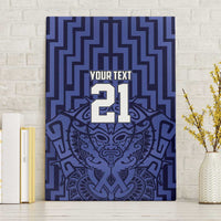 Custom Basketball New Zealand Canvas Wall Art Blue Maori Ta Moko Indigenous LT9 Without Frame Blue - Polynesian Pride