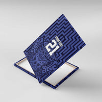Custom Basketball New Zealand Canvas Wall Art Blue Maori Ta Moko Indigenous LT9 With Frame Blue - Polynesian Pride