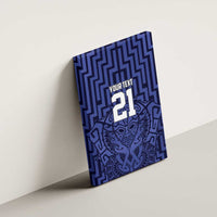 Custom Basketball New Zealand Canvas Wall Art Blue Maori Ta Moko Indigenous LT9 - Polynesian Pride