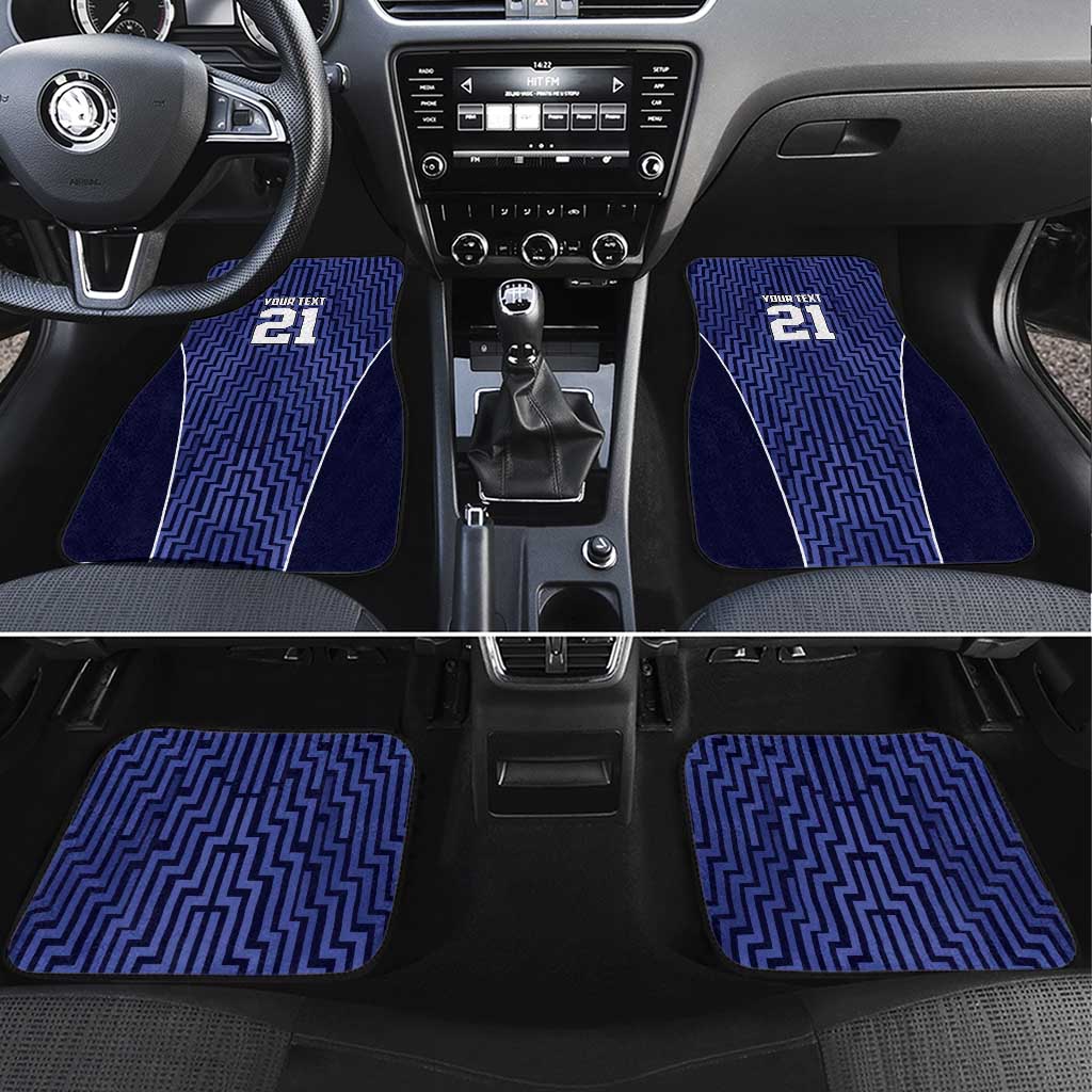 Custom Basketball New Zealand Car Mats Blue Maori Ta Moko Indigenous LT9 Set 4pcs Blue - Polynesian Pride