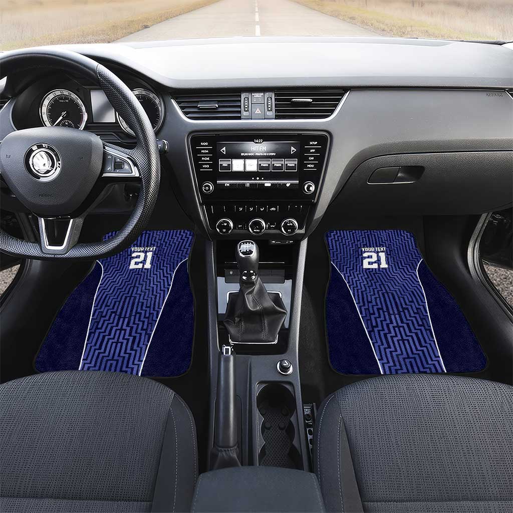 Custom Basketball New Zealand Car Mats Blue Maori Ta Moko Indigenous LT9 Set 2pcs - Front Blue - Polynesian Pride