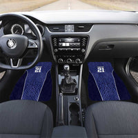 Custom Basketball New Zealand Car Mats Blue Maori Ta Moko Indigenous LT9 Set 2pcs - Front Blue - Polynesian Pride
