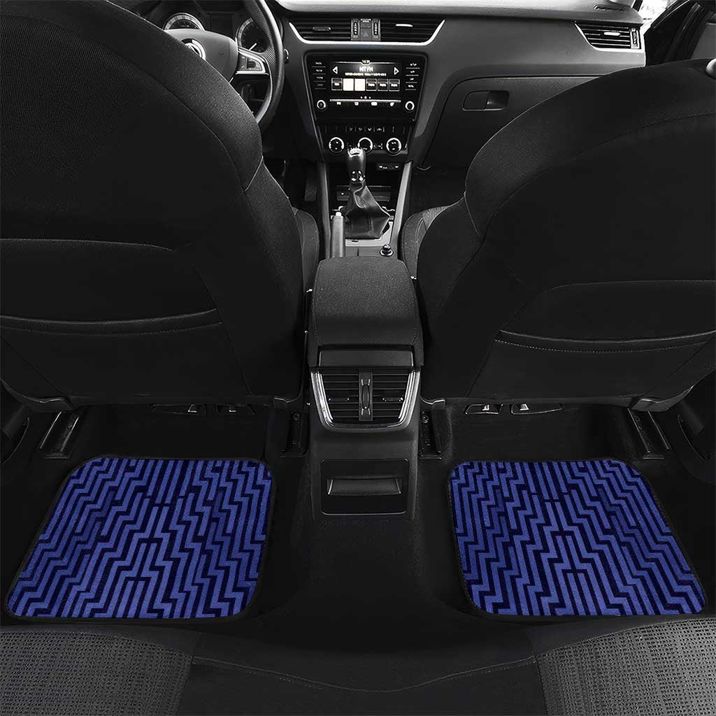 Custom Basketball New Zealand Car Mats Blue Maori Ta Moko Indigenous LT9 Set 2pcs - Back Blue - Polynesian Pride