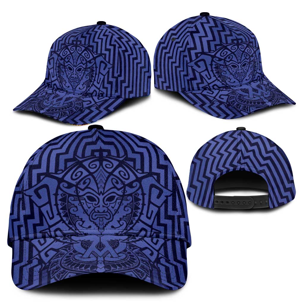 Basketball New Zealand Classic Cap Blue Maori Ta Moko Indigenous - Polynesian Pride
