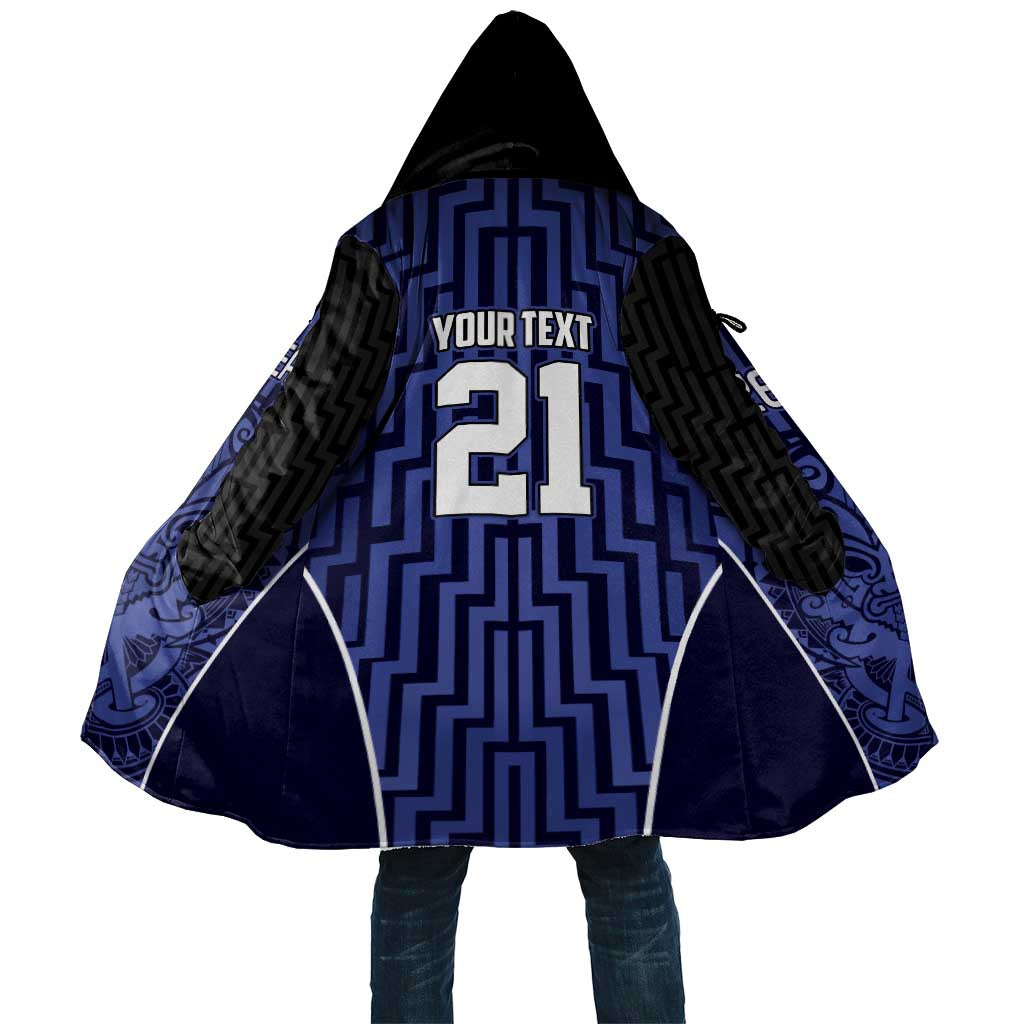 Custom Basketball New Zealand Cloak Blue Maori Ta Moko Indigenous - Polynesian Pride