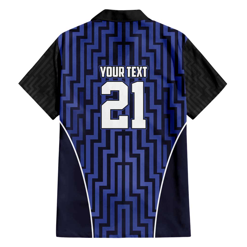 Custom Basketball New Zealand Family Matching Puletasi and Hawaiian Shirt Blue Maori Ta Moko Indigenous - Polynesian Pride