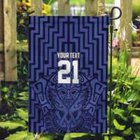 Custom Basketball New Zealand Garden Flag Blue Maori Ta Moko Indigenous - Polynesian Pride