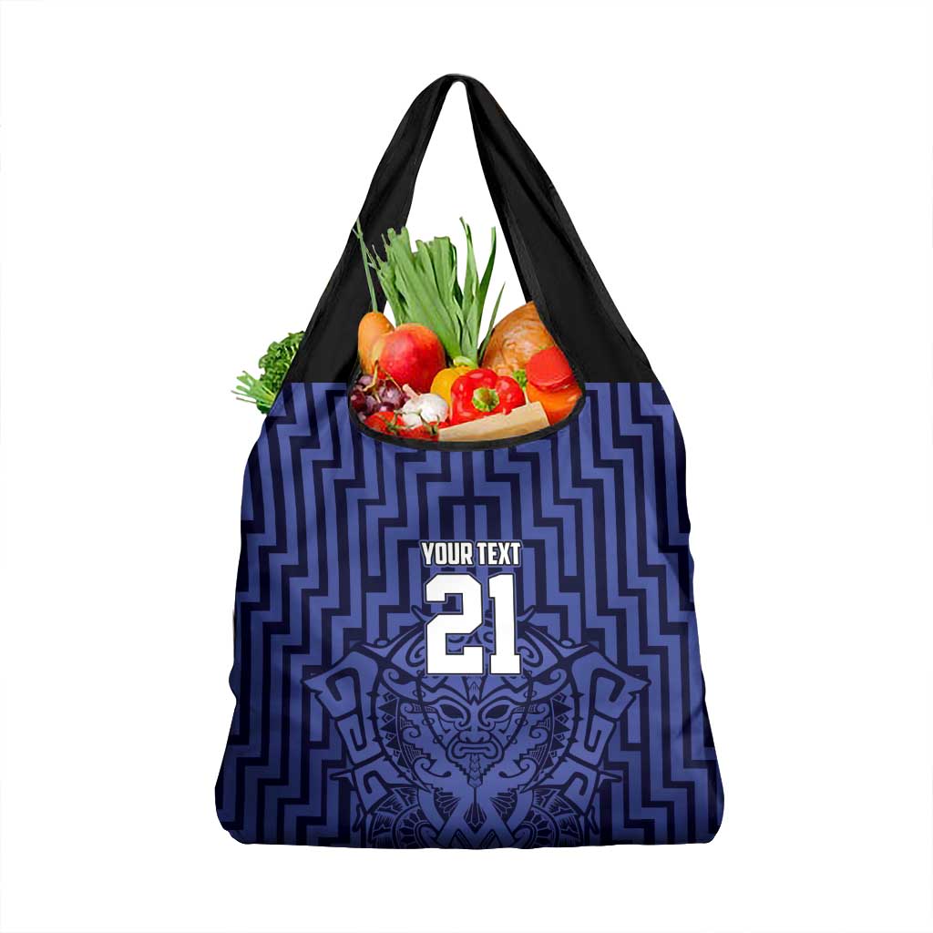 Custom Basketball New Zealand Grocery Bag Blue Maori Ta Moko Indigenous LT9 1-pack One Size Blue - Polynesian Pride