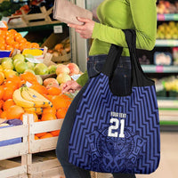 Custom Basketball New Zealand Grocery Bag Blue Maori Ta Moko Indigenous LT9 - Polynesian Pride