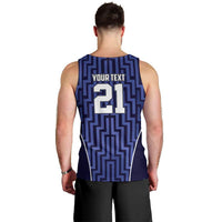 Custom Basketball New Zealand Men Tank Top Blue Maori Ta Moko Indigenous LT9 - Polynesian Pride