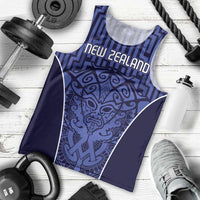 Custom Basketball New Zealand Men Tank Top Blue Maori Ta Moko Indigenous LT9 - Polynesian Pride