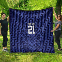 Custom Basketball New Zealand Quilt Blue Maori Ta Moko Indigenous - Polynesian Pride